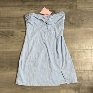 NWT Hello Molly strapless mini DRESS BLUE size XL